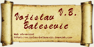 Vojislav Balešević vizit kartica